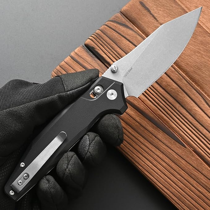 FF20 Folding Pocket KnifeVG10 Steel Blade G10 Handle EDC Tool Knife for Outdoor Camping Hunting Fishing Working(Black)