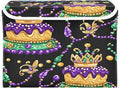 Christmas Storage Baskets with Lids Mardi Gras Carnival Cake Collapsible Bins Stackable Fabric Linen Baskets Closet Organizer Container 16.5x12.6x11.8