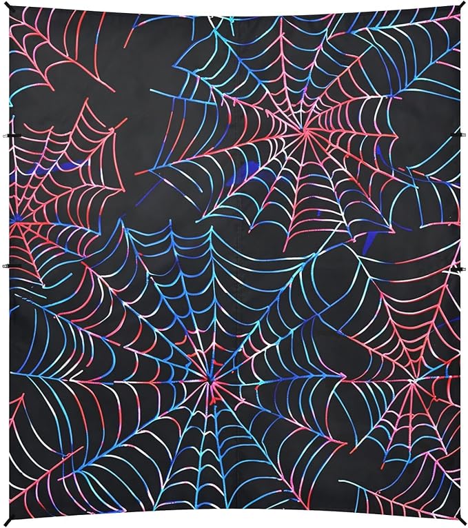 ALAZA Red Blue Spider Weba Pattern Beach Tent Sun Shelter Portable Canopy Sunshade for Outdoor Camping Picnics Backyard Fun 10x9 ft