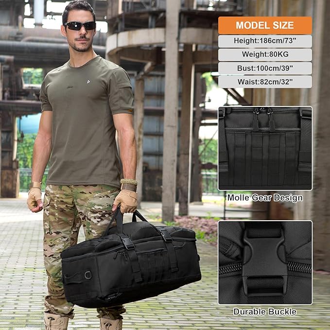 HUNTVP 60L Tactical Backpack Tactical Duffel Bag Military Travel Bag Outdoor Assault Pack Rucksack Bag | Gear Sport Outdoor Bag For Hunting Camping Trekking