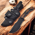 Poshland Handmade D2 Steel Tracker Knife Fixed Blade Survival Camping TacticaBlack Tracker Design with Horizontal Carry Leather Sheath Durable Outdoor Knife for Adventurers