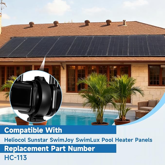 Solar Pool Heater Piping Clamps Compatible with Heliocol Sunstar SwimJoy Swimming Pool Solar Panels Replace#: HC-113（4 Pack）