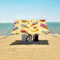 ALAZA Ice Cream Banana Strawberry Pattern Beach Tent Sun Shelter Portable Canopy Sunshade for Outdoor Camping Picnics Backyard Fun 10x9 ft