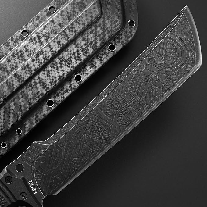 Gtkii GTK1 Fixed Blade Knife DC53 Steel Blade Nylon Fiberglass Handle Full Tang EDC Tool Knifes for Outdoor Camping Survival Adventure Bushcraft(Pattern blade)