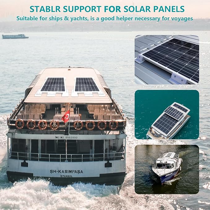 Solar Panel Mounting Brackets Kit 7PCS RV Roof Mounts No Drill Caravans Campervans (White)