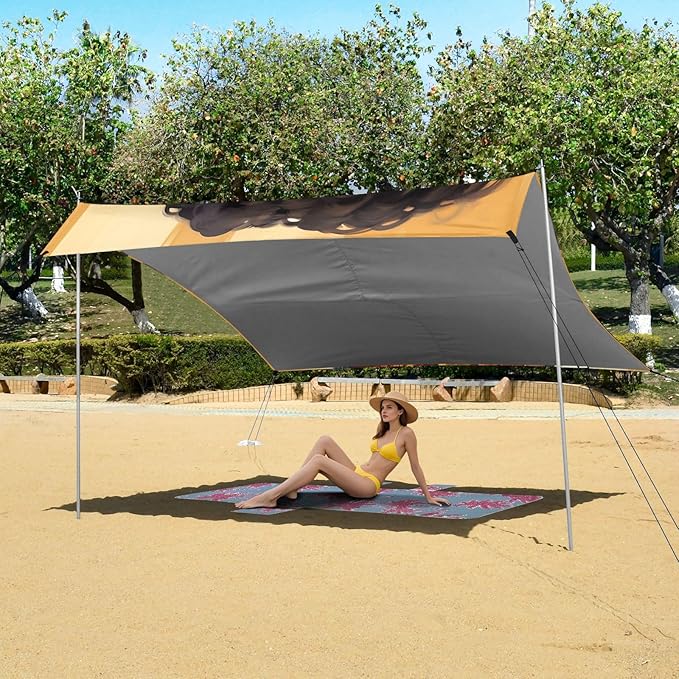 ALAZA African American Woman with Earrings Beach Tent Sun Shelter Portable Canopy Sunshade for Outdoor Camping Picnics Backyard Fun 10x9 ft