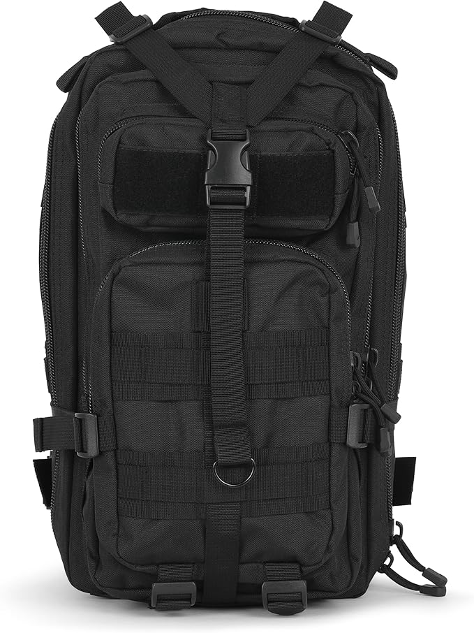 30L Black Tactical Backpack - MOLLE Military Bug Out Bag Small Survival Rucksack &amp EDC Daypack for Hunting Hiking Camping Travel - Outdoor Gear for Men &amp Women