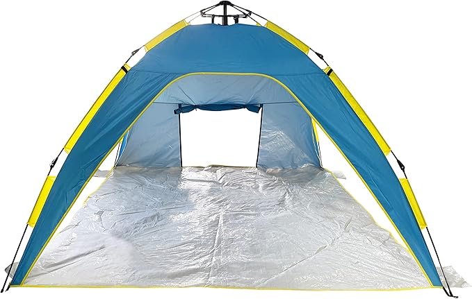 Bliss Hammocks BHT-A39-BY Pop-Up Beach Tent w/Carry Bag for Easy Travel Sun Protection &amp Wind Resistant Waterproof Lightweight Durable Blue and Yellow