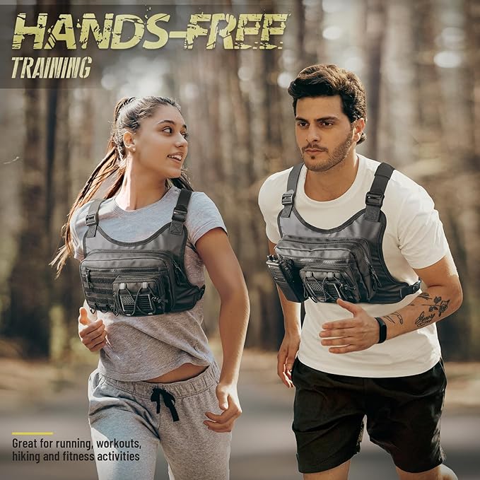 Chest Bag for Men Women Tactical Chest Rig with Holster Sport Chest Pack for Outdoor Running Vest for Hiking Cycling Travel Workouts EDC