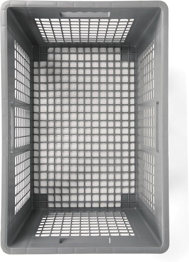 Hudson Exchange 24 x 16 x 16 (2 Pack) Mesh Straight Wall Handled Storage Container Tote Gray