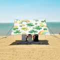 ALAZA St Patrick Day Clover Rainbow Coins Beach Tent Sun Shelter Portable Canopy Sunshade for Outdoor Camping Picnics Backyard Fun 10x9 ft