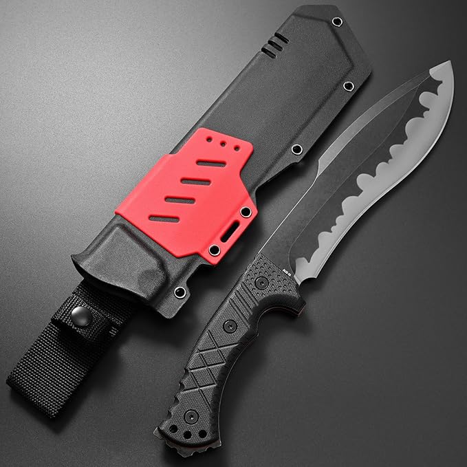 Gtkii GTK30 Fixed Blade Knife AUS-10 Steel Blade Full Tang Nylon Fiberglass Handle Dog Leg Shape Blade Knifes for Hunting Camping Bushcraft Collection