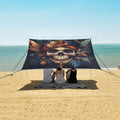 ALAZA Pirate Skull Treasure with Leaves Beach Tent Sun Shelter Portable Canopy Sunshade for Outdoor Camping Picnics Backyard Fun 10x9 ft