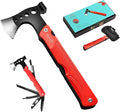 RoverTac Camping Hatchet Multitool Axe Survival Gear 14-in-1 Multi Tool Axe Hammer Knife Saw Bottle Opener Fire Starter Whistle Gifts for Men Dad Him Perfect for Camping Survival Hiking Fishing