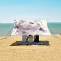 ALAZA Purple Flowers White Cat Beach Tent Sun Shelter Portable Canopy Sunshade for Outdoor Camping Picnics Backyard Fun 10x9 ft