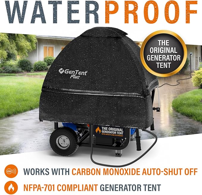 GenTent Open Frame Running Cover – Universal Kit Generator Tent (Black Original - Plus)