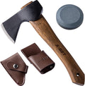 X-bet MAGNET 12 Hand-Forged Hatchet with Sheath and Sharpener - Camping Axe Bushcraft and Survival Hatchet Spring Steel Blade - Small Axe Perfect for Wood Carving Cutting Splitting and Gardening