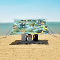 ALAZA Tropical Dinosaur Palm Tree Beach Tent Sun Shelter Portable Canopy Sunshade for Outdoor Camping Picnics Backyard Fun 10x9 ft