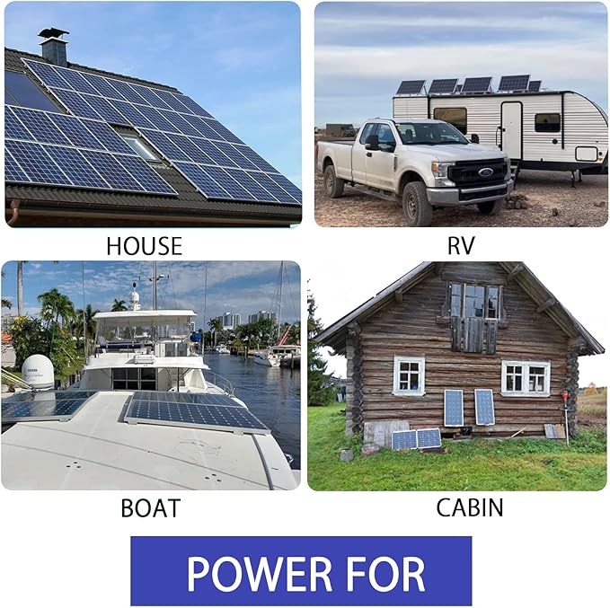 600 Watt 24Volt Solar Panel Kit 6X100W Monocrystalline Module 50A Charge Controller for RV Boats Trailer CamperOff-Grid System (600W Solar Kit)