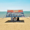 ALAZA Three Polar Bear Sunset Beach Tent Sun Shelter Portable Canopy Sunshade for Outdoor Camping Picnics Backyard Fun 10x9 ft