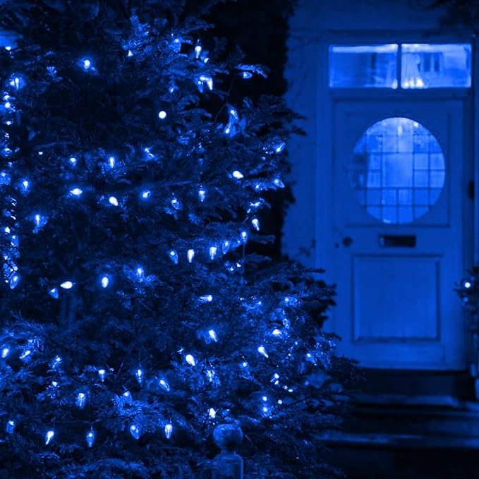 Dazzle Bright C6 Christmas String Lights 200 LED 66 FT Waterproof Connectable String Lights with Timer 8 Modes Christmas Lights for Indoor Outdoor Home Garden Yard Xmas Tree Decoration (Blue)