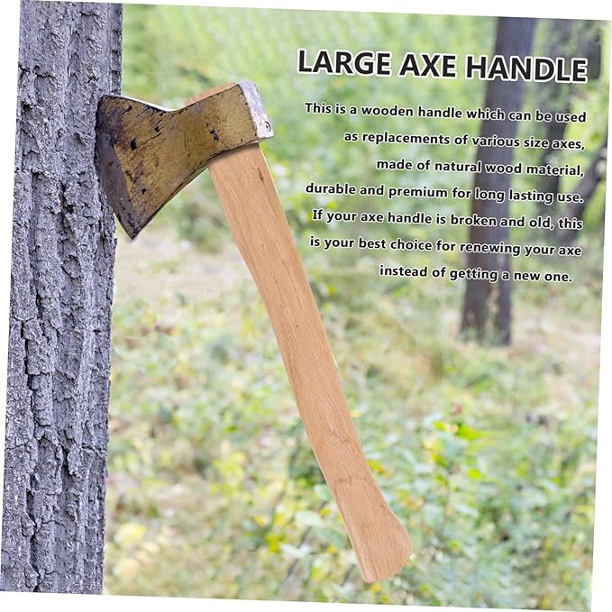 ULTECHNOVO Hatchet Handle Replacement Wood Material 40cm Wooden Axe Handle Universal Fit Easy to Renew