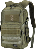 MGFLASHFORCE Molle Military Tactical Backpack for Men 30L Daypack Army Rucksack Pack Bug Out Bag 15.6 Laptop Compartment (Green)