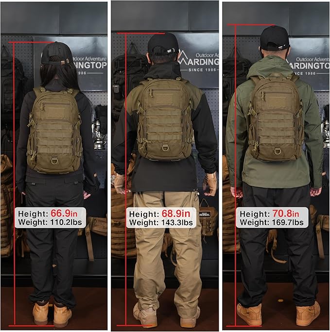 Mardingtop Military Tactical Backpack 25L Molle Hiking Backpack for BackpackingCycling and Biking