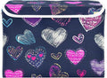 Cartoon Heart Storage Cube Bins Basket with Lid Collapsible Flip-top Fabric with Handle for Home Bedroom Closet Office 16.5×12.6×11.8 in