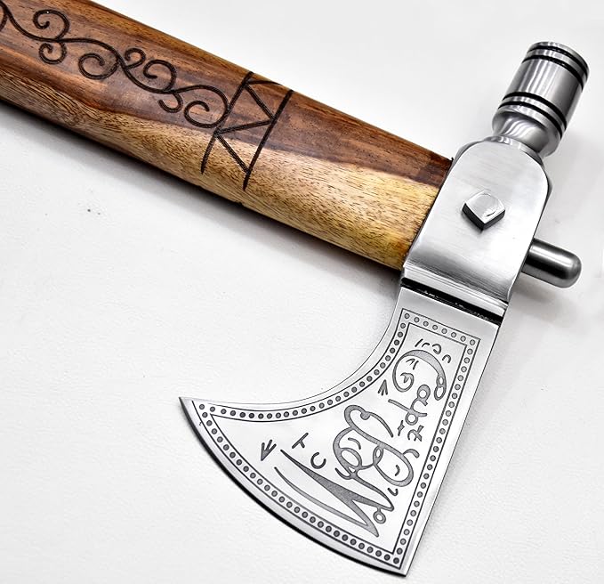 Custom Handmade Viking Axe - 1095 High Carbon Steel Bearded Axe Camping Tomahawk Axe Camping Axes and Hatchets Tomahawk Axe Axes with Sheath