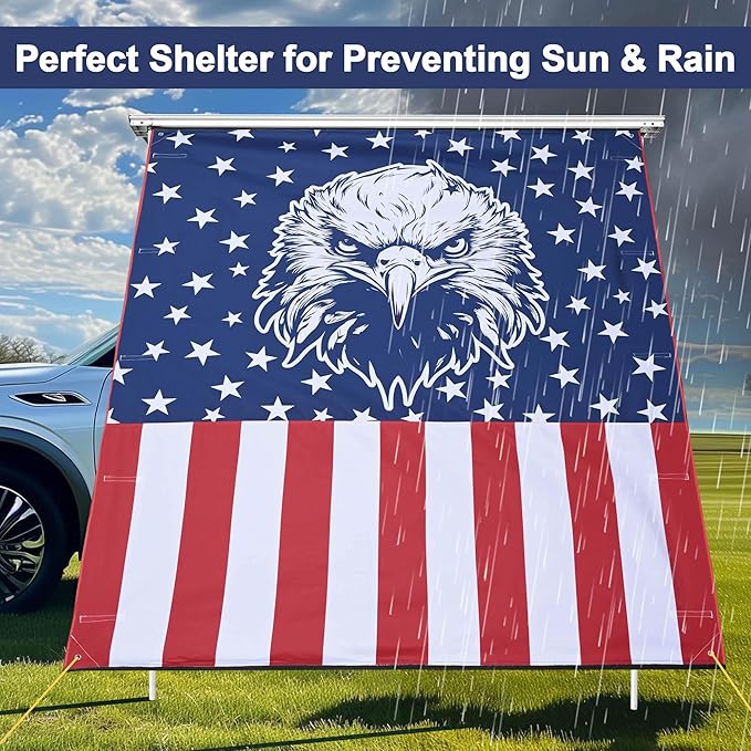 Yescom Awning Wall 6.4FT x 6.7FT for Caravan Car Side Shade Vehicle Tent Camping Windbreak Eagle