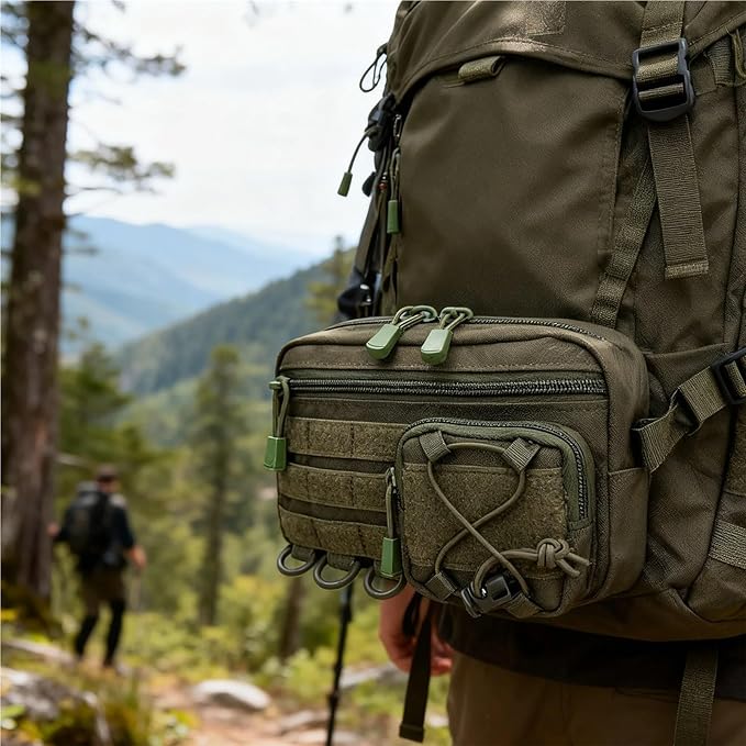 1000D Tactical Molle Horizontal Admin Pouch with Front Drawstring Pocket EMT Pouch Utility Orgaznier Bag