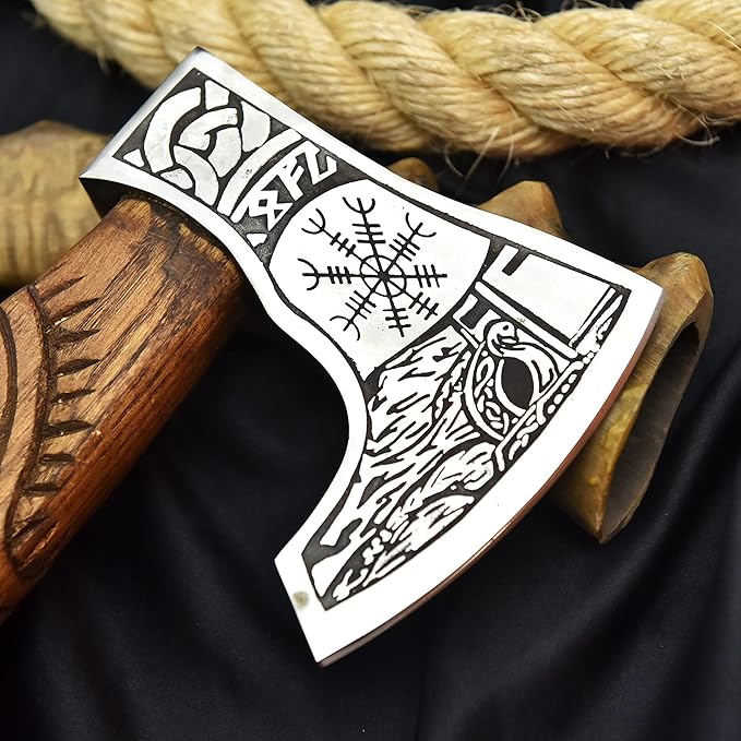 Damascus Double Headed Axe - Unleash Your Power with The Mighty Battle Axe Real!