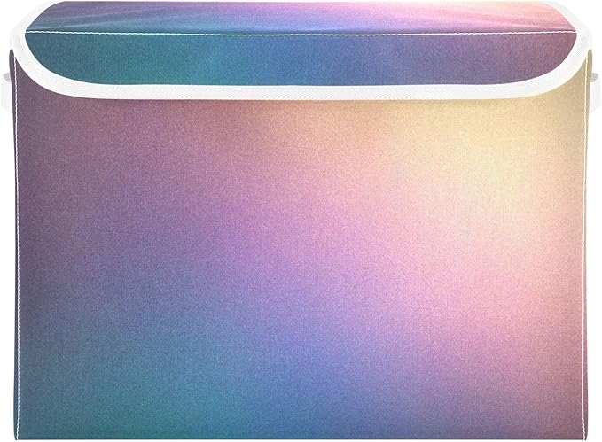 Blue Peach Lilac Yellow Gradient Storage Bin with Lid Stackable Home Storage Boxes for Closet for Dorm Room Office Basket
