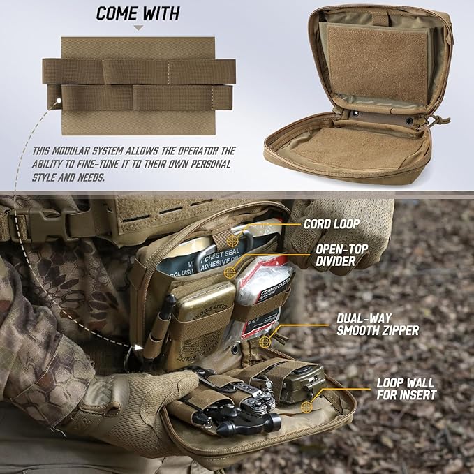 WYNEX Tactical Plate Carrier Drop Dangler Pouch for Molle Carrier Vest Chest Rig Accessories with Hook Loop Panel