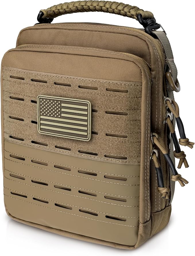 WYNEX Tactical Molle Admin Pouch Utility EDC Pouch Organizer Modular Tool Pouch of Double Layer Design Medical EMT Attachment Bag Large Capacity with Elastic Webbing Insert Panel