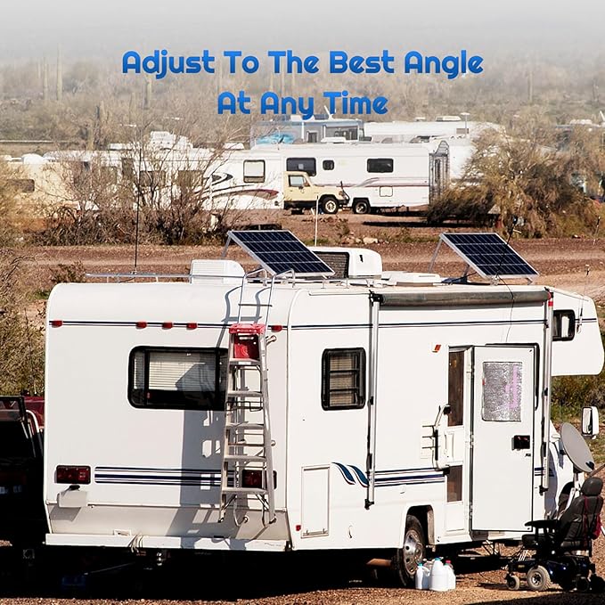 41in Adjustable Solar Panel Tilt Mount Brackets with Foldable Tilt LegsSolar Panel Mounting Support up to 180 200 300 Watt Panel for Roof RV Boat and Off-Grid