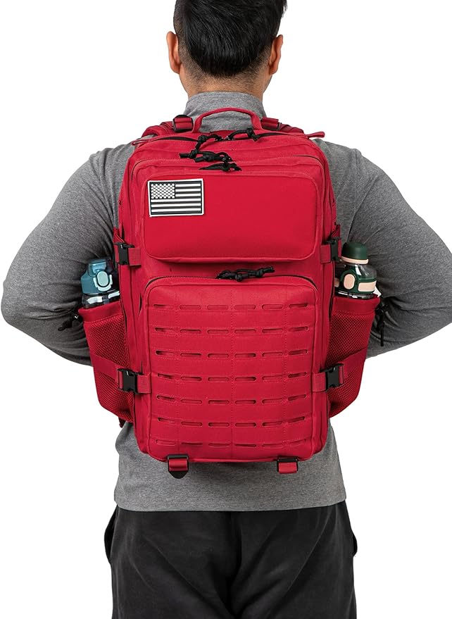 QT&ampQY 25L/45L Military Tactical Backpack For Men Molle Daypack 3 Day Bug Out Bag Hiking Rucksack With Bottle Holder