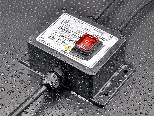Manual Transfer Switch AC120V 15Amp with Surge Protection for Generator Inverter Solar. OONO F-1071