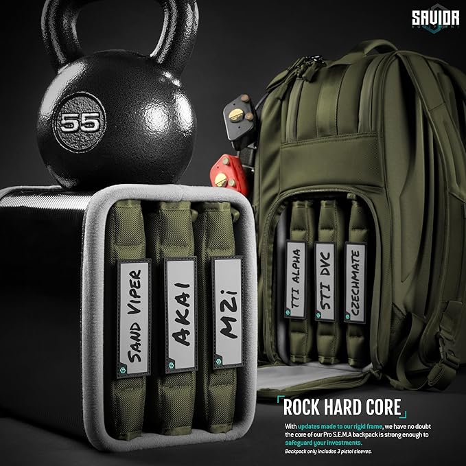 Savior Equipment Pro SEMA Tactical Backpack Competition Shooter 3 Pistol Sleeve