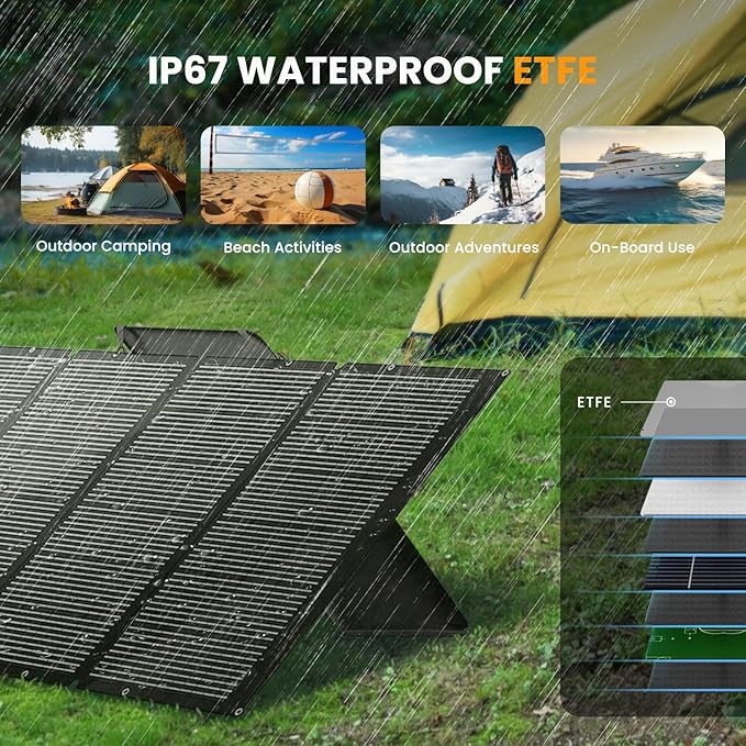 400 Watts Foldable Solar Panel Luggable &amp Durable Portable 400W Solar Charger Complete with Adjustable Stand Case 40V Waterproof for Off-Grid Camping RV/Campervan Solar Generator