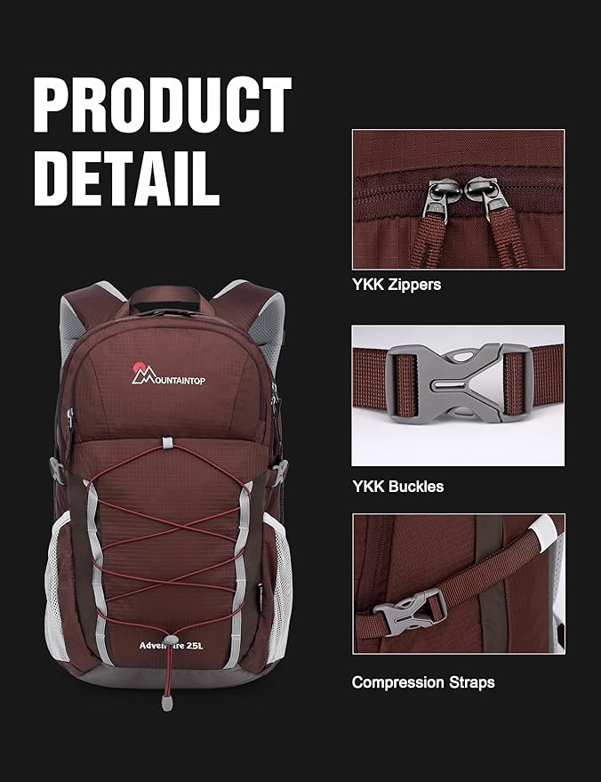 MOUNTAINTOP 25L Hiking BackpackLightweight Travel Backpack for Men Women Outdoor Backpacking Camping