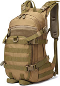 25L Small Tactical Backpack For Men Military Waterproof Backpack With Multiple Pockets 3-Day Bug Out Bag Molle Military Backpacks For Camping Hiking Traveling (Khaki)