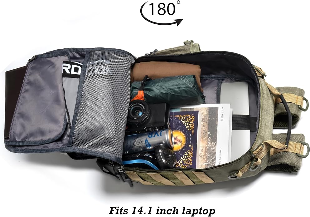 NICGID Tactical Military Backpack Daypack Molle Army Assault Pack Bug Out Bag Travel Fishing Hiking Trekking Rucksack