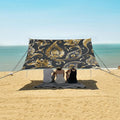 ALAZA Gold Paisley Beach Tent Sun Shelter UPF50+ Protection Beach Shade Canopy w/ 4 Sandbags for Outdoor Camping Fishing Backyard Fun Picnic 10x9 ft