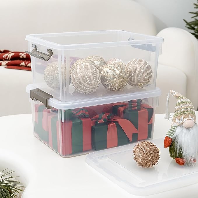 Citylife 17 QT Plastic Storage Bins with Lids Latching Stackable Storage Containers for Organizing Large Clear Storage Box for Garage Craft Toys Closet Home 1 Packs