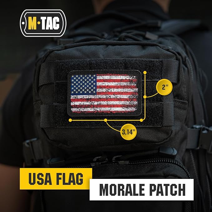 EDC Essentials Bundle: Small Companion Waist Pack USA Flag Patch Glow-in-the-Dark Cat Eyes