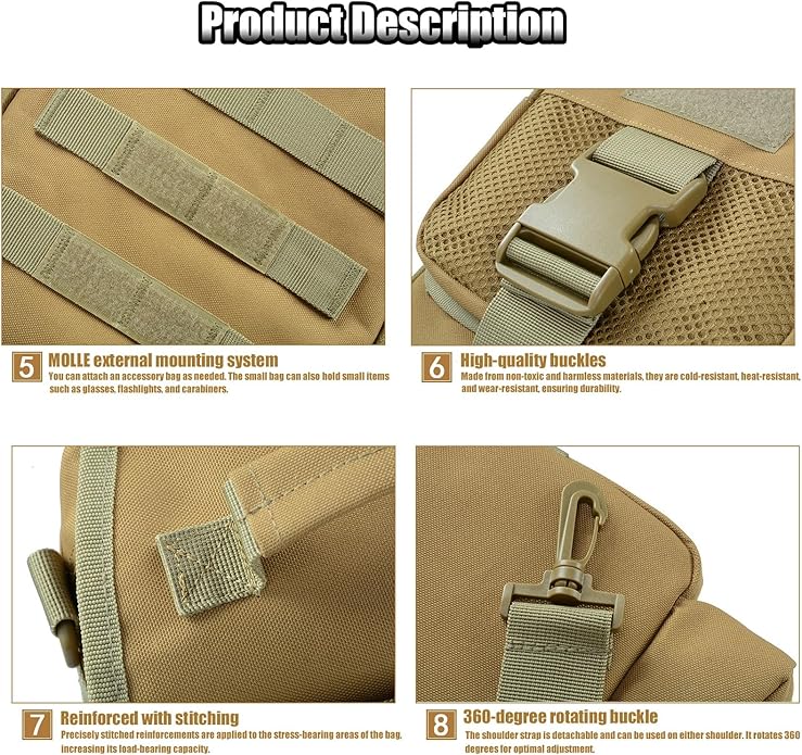 Small Canvas Messenger Bag Classic Vintage Shoulder Bag Water Proof Tactical Bag Crossbody Casual Pack for Unisex