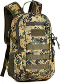 HUNTVP 10L Tactical Backpack Small Backpack Mini Daypack Military MOLLE Rucksack Gear Tactical Assault Pack Bag for Hunting Camping Trekking(10L-Jungle Camouflage)