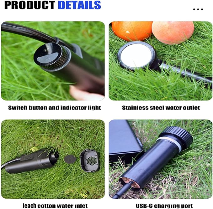 Portable shower camping shower outdoor shower with digital temperature display equipped with removable large capacity rechargeable batterySuitable for camping pet bathing